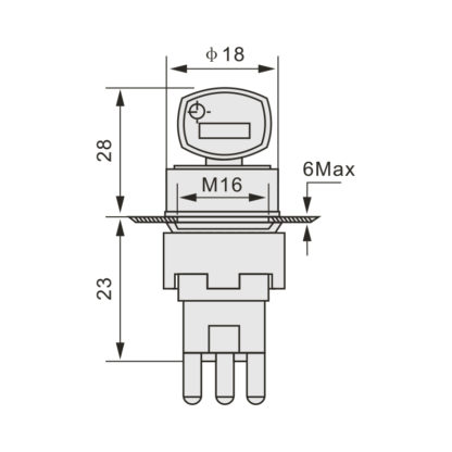 2/3 Position Selector Switch with key - Jigo